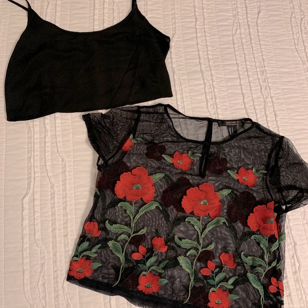 Crop top + bonus layer tank